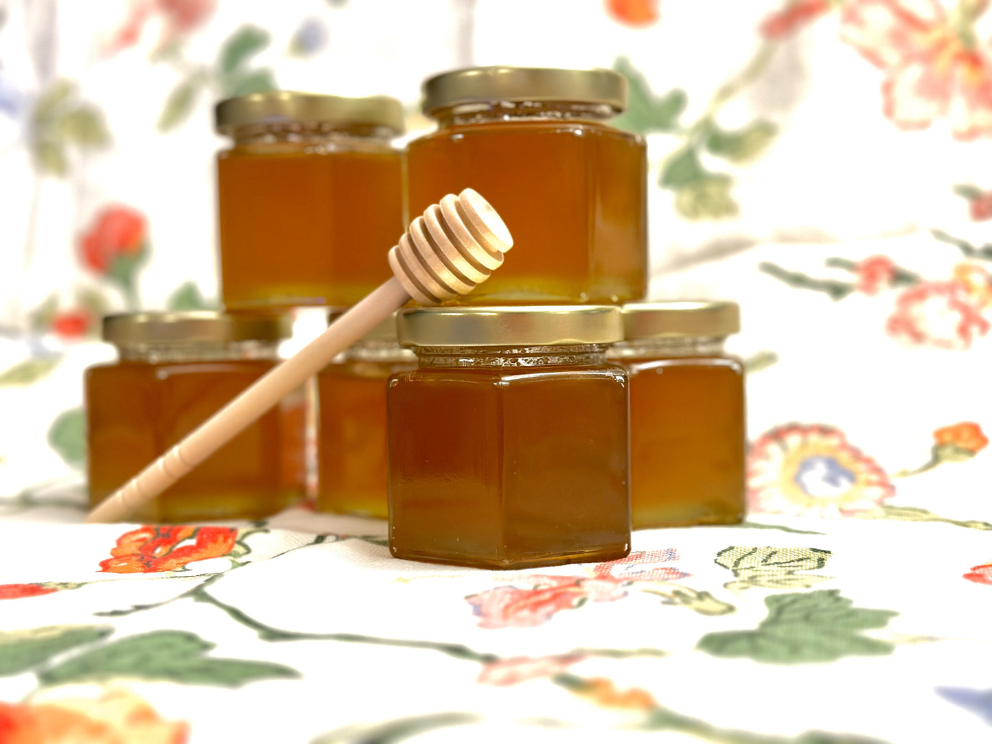 The Honey Favors - Choose from 3oz, 6oz, and 9oz Hex Jars