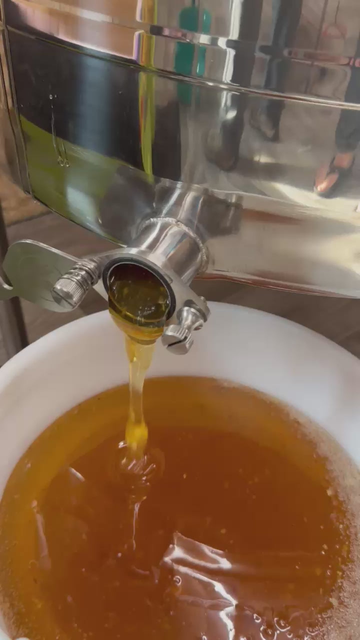 Load video: The Pure Awesomeness (yes, we do take out the wax bits before bottling)